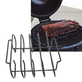 Darrahopens Furniture > Living Room > Coat Racks Rib Rack 4 Rows Capacity Compact Portable Iron Material Black Durable Reusable Barbecue Standing Rib Rack for Camping In Australia - Darrahopens
