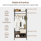 Darrahopens Furniture > Living Room > Coat Racks Rustic Wooden Clothes Garment Rail Open Hanging Display Shelf Shoe Rack Entryway