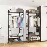 Darrahopens Furniture > Living Room > Coat Racks Rustic Wooden Clothes Garment Rail Open Hanging Display Shelf Shoe Rack Entryway