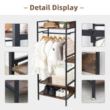 Darrahopens Furniture > Living Room > Coat Racks Rustic Wooden Clothes Garment Rail Open Hanging Display Shelf Shoe Rack Entryway