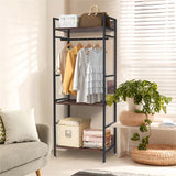 Darrahopens Furniture > Living Room > Coat Racks Rustic Wooden Clothes Garment Rail Open Hanging Display Shelf Shoe Rack Entryway