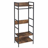 Darrahopens Furniture > Living Room > Coat Racks Rustic Wooden Clothes Garment Rail Open Hanging Display Shelf Shoe Rack Entryway