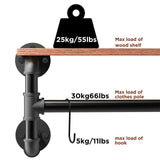 Darrahopens Furniture > Living Room > Coat Racks Upgraded Heavy Duty Pipe Clothes Rack Iron Garment Hanging Bar with Top Shelf