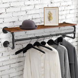 Darrahopens Furniture > Living Room > Coat Racks Upgraded Heavy Duty Pipe Clothes Rack Iron Garment Hanging Bar with Top Shelf