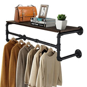 Darrahopens Furniture > Living Room > Coat Racks Upgraded Heavy Duty Pipe Clothes Rack Iron Garment Hanging Bar with Top Shelf
