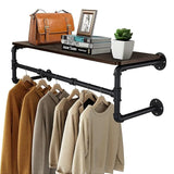 Darrahopens Furniture > Living Room > Coat Racks Upgraded Heavy Duty Pipe Clothes Rack Iron Garment Hanging Bar with Top Shelf