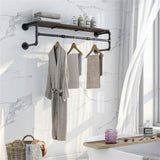 Darrahopens Furniture > Living Room > Coat Racks Upgraded Heavy Duty Pipe Clothes Rack Iron Garment Hanging Bar with Top Shelf