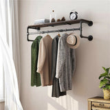 Darrahopens Furniture > Living Room > Coat Racks Upgraded Heavy Duty Pipe Clothes Rack Iron Garment Hanging Bar with Top Shelf