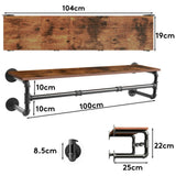 Darrahopens Furniture > Living Room > Coat Racks Upgraded Heavy Duty Pipe Clothes Rack Iron Garment Hanging Bar with Top Shelf