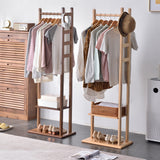 Darrahopens Furniture > Living Room > Coat Racks Versatile Strong Bamboo Clothes Hanger Rod Stand Scarf Hat Holder Storage Shelf