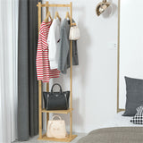 Darrahopens Furniture > Living Room > Coat Racks Versatile Strong Bamboo Clothes Hanger Rod Stand Scarf Hat Holder Storage Shelf
