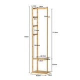 Darrahopens Furniture > Living Room > Coat Racks Versatile Strong Bamboo Clothes Hanger Rod Stand Scarf Hat Holder Storage Shelf