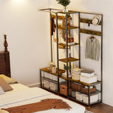 Darrahopens Furniture > Living Room > Coat Racks Xxl Corner Coat Stand Widen Depth Bench Shoe Rack Storage Shelves 10 Dual Hooks