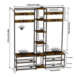 Darrahopens Furniture > Living Room > Coat Racks Xxl Corner Coat Stand Widen Depth Bench Shoe Rack Storage Shelves 10 Dual Hooks