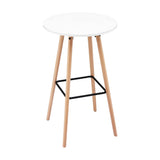 Darrahopens Furniture > Living Room > Coffee Tables Artiss Bar Table Round Counter Kitchen Dining Desk Pub 98cm Height Wood White