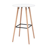 Darrahopens Furniture > Living Room > Coffee Tables Artiss Bar Table Round Counter Kitchen Dining Desk Pub 98cm Height Wood White
