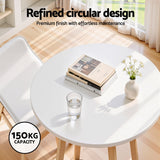 Darrahopens Furniture > Living Room > Coffee Tables Artiss Bar Table Round Counter Kitchen Dining Desk Pub 98cm Height Wood White