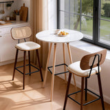 Darrahopens Furniture > Living Room > Coffee Tables Artiss Bar Table Round Counter Kitchen Dining Desk Pub 98cm Height Wood White