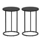 Darrahopens Furniture > Living Room > Coffee Tables Artiss C Shaped End Table Set of 2 Coffee Table Side Table Round Black