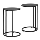 Darrahopens Furniture > Living Room > Coffee Tables Artiss C Shaped End Table Set of 2 Coffee Table Side Table Round Black
