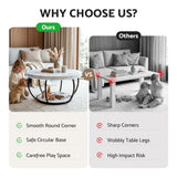 Darrahopens Furniture > Living Room > Coffee Tables Artiss Coffee Table 2-Tier Marble Finish Round White&Black