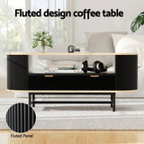 Darrahopens Furniture > Living Room > Coffee Tables Artiss Coffee Table Drawer Shelf Wood&Black