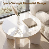 Darrahopens Furniture > Living Room > Coffee Tables Artiss Coffee Table Set of 2 High Gloss Round Side Bedside Table Wood Living Room Cream In Australia - Darrahopens