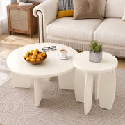 Darrahopens Furniture > Living Room > Coffee Tables Artiss Coffee Table Set of 2 High Gloss Round Side Bedside Table Wood Living Room Cream In Australia - Darrahopens