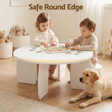 Darrahopens Furniture > Living Room > Coffee Tables Artiss Coffee Table Set of 2 High Gloss Round Side Bedside Table Wood Living Room Cream In Australia - Darrahopens