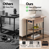 Darrahopens Furniture > Living Room > Coffee Tables Artiss Coffee Table Side Bedside End Table Charging Station Flip-Top Storage 60cm Wood