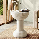 Darrahopens Furniture > Living Room > Coffee Tables Artiss Paper End Table Honeycomb Coffee Table Foldable Round Bedside Side Table White 40x55cm In Australia - Darrahopens