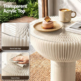 Darrahopens Furniture > Living Room > Coffee Tables Artiss Paper End Table Honeycomb Coffee Table Foldable Round Bedside Side Table White 40x55cm In Australia - Darrahopens