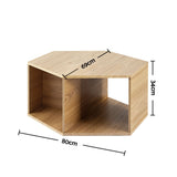 Darrahopens Furniture > Living Room > Coffee Tables Artiss Set of 2 Coffee Table Hexagonal Center Table with Open Storage 2-Way Display Side Table Wood In Australia - Darrahopens