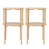 Darrahopens Furniture > Living Room > Coffee Tables Artiss Set of 2 End Tables Coffee Table 2-Tier Round Wood