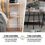 Darrahopens Furniture > Living Room > Coffee Tables Artiss Set of 2 End Tables Coffee Table 2-Tier Round Wood