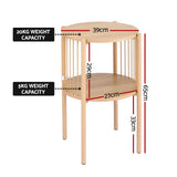 Darrahopens Furniture > Living Room > Coffee Tables Artiss Set of 2 End Tables Coffee Table 2-Tier Round Wood
