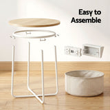 Darrahopens Furniture > Living Room > Coffee Tables Artiss Set of 2 Round Coffee Table Bedside Side End Table Charging Station Storage Basket In Australia - Darrahopens
