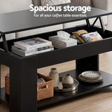 Darrahopens Furniture > Living Room > Coffee Tables Artiss TV Unit & Coffee Table Set Storage Cabinet Black