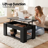 Darrahopens Furniture > Living Room > Coffee Tables Artiss TV Unit & Coffee Table Set Storage Cabinet Black