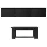 Darrahopens Furniture > Living Room > Coffee Tables Artiss TV Unit & Coffee Table Set Storage Cabinet Black