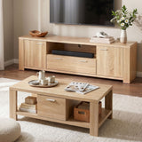 Darrahopens Furniture > Living Room > Coffee Tables Artiss TV Unit & Coffee Table Set Storage Drawer Pine