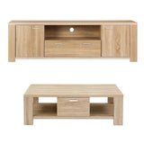 Darrahopens Furniture > Living Room > Coffee Tables Artiss TV Unit & Coffee Table Set Storage Drawer Pine