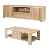 Darrahopens Furniture > Living Room > Coffee Tables Artiss TV Unit & Coffee Table Set Storage Drawer Pine