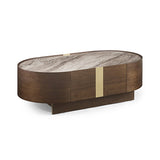 Darrahopens Furniture > Living Room > Coffee Tables Coffee Table MDF Board Melamine Interior Ample Storage in Dark Walnut colour