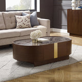 Darrahopens Furniture > Living Room > Coffee Tables Coffee Table MDF Board Melamine Interior Ample Storage in Dark Walnut colour