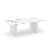 Darrahopens Furniture > Living Room > Coffee Tables Coffee Table Sintered Stone Top MDF Table Base Glossy White