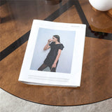 Darrahopens Furniture > Living Room > Coffee Tables Modern Round Tempered Glass Coffee Table Sofa Side End Table Brown Tinted Metal Frame Living Room