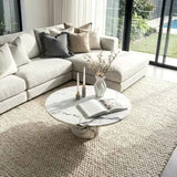 Nobu Round Sculptural Stone Coffee Table - Panda Marble Finish In Australia - Darrahopens