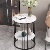 Darrahopens Furniture > Living Room > Coffee Tables Solid Marble Sofa Side Coffee Table Bedside Storage Display Table Plant Stand