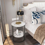 Darrahopens Furniture > Living Room > Coffee Tables Solid Marble Sofa Side Coffee Table Bedside Storage Display Table Plant Stand